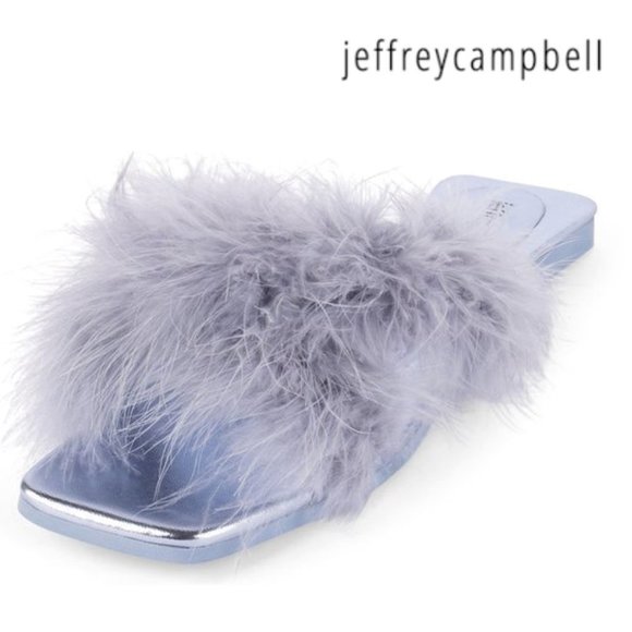 NEW Jeffrey Campbell Sandal turkey Size 9.5 CRUSHONU-2 Metallic Blue - Picture 2 of 6